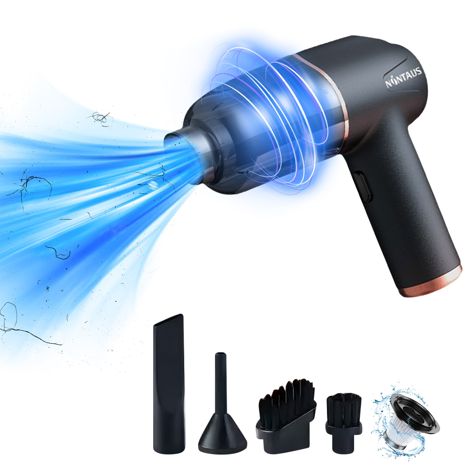 SPOORYYO Powerful Handheld Car Vacuum Cleaner with High-Speed Brushless Motor and Multi-Filtration System for Indoor and Vehicle Use